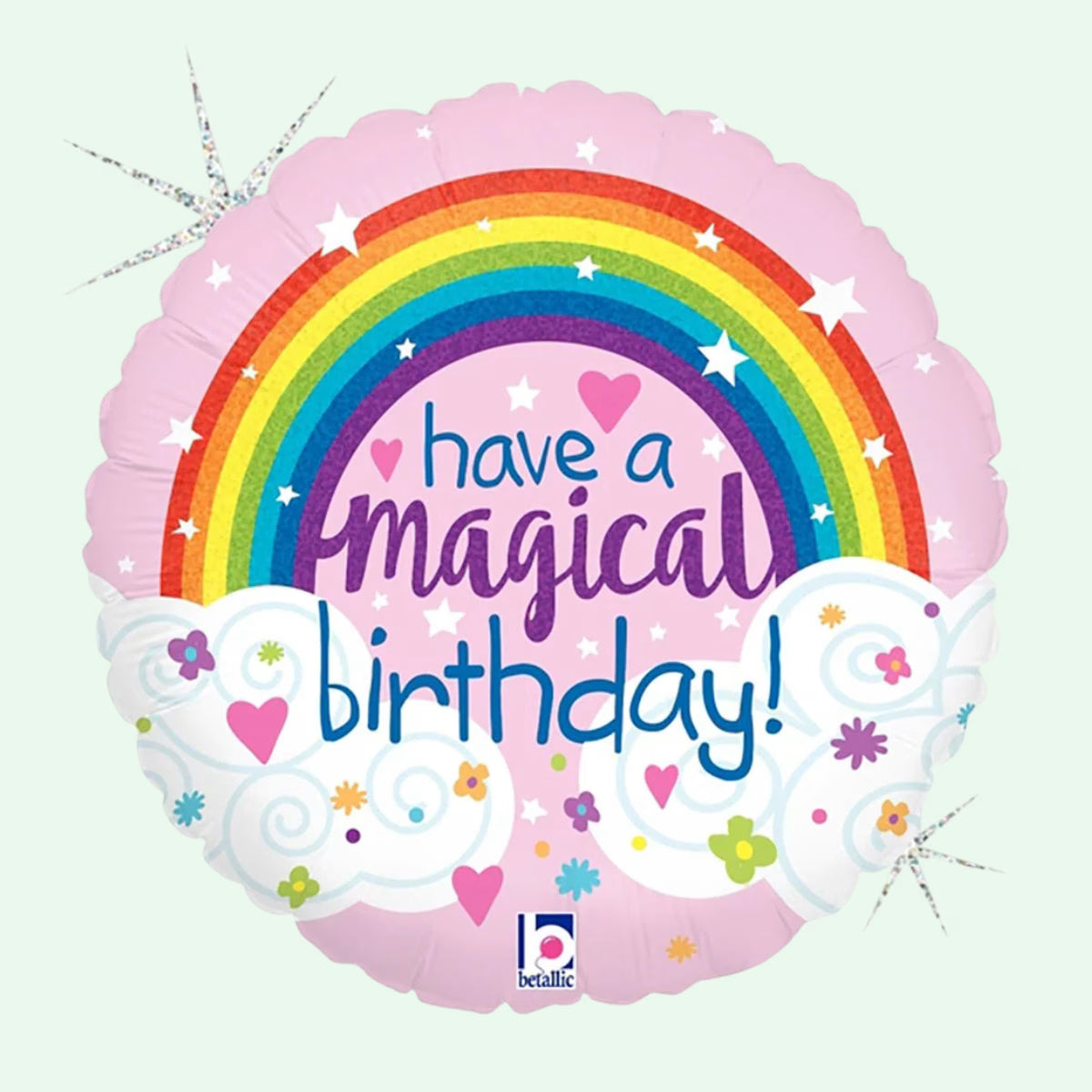18 inch Glitter Magical Rainbow Birthday Foil Balloon (60) image 0