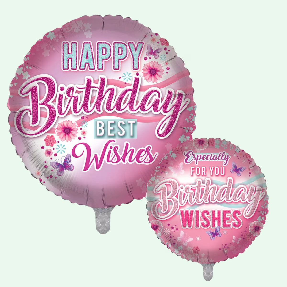 18 inch Happy Birthday Floral Foil Balloon (1 Balloon Double Sided Print) (47) image 0