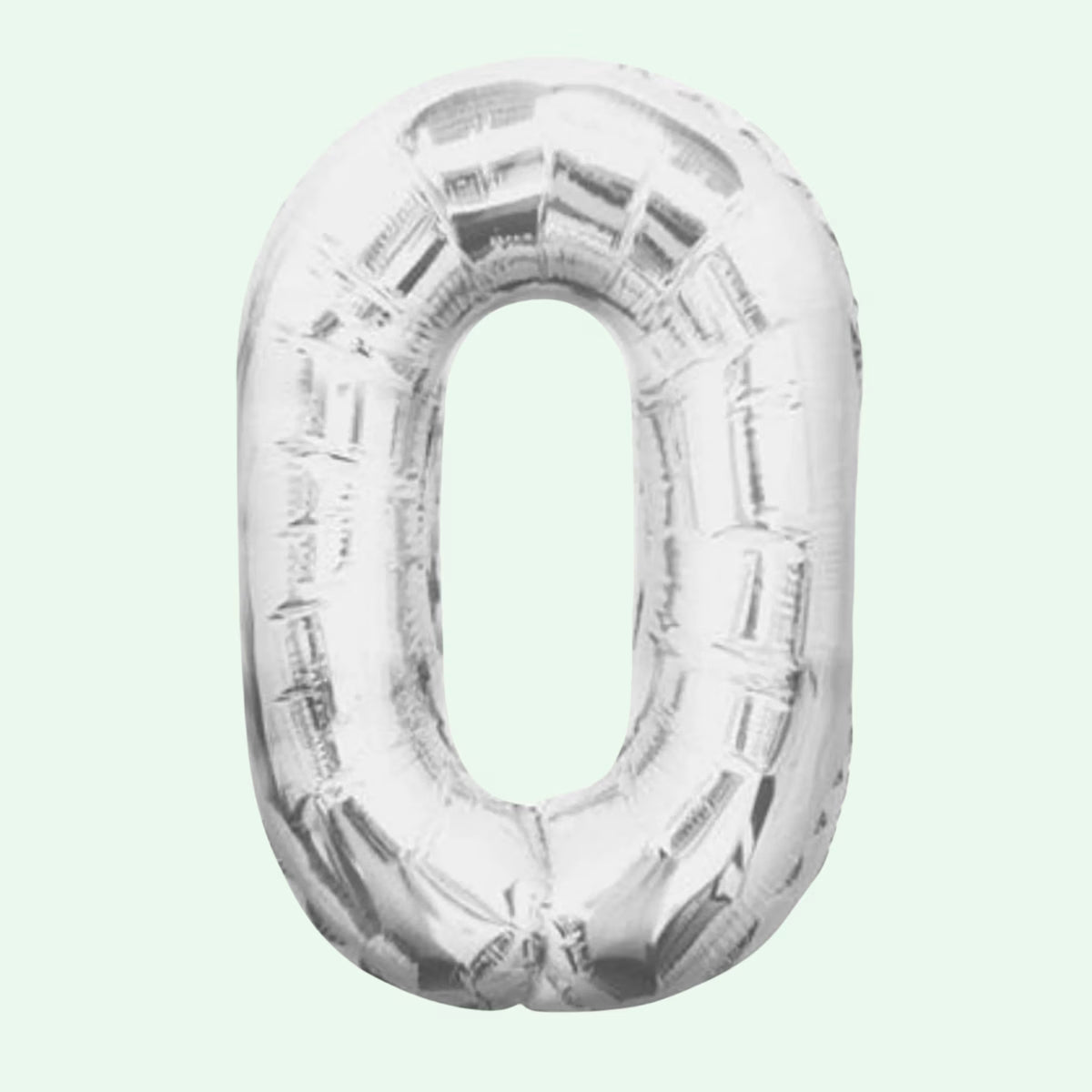 Unique Foil Balloon Silver 34" Number 0 (5) image 0
