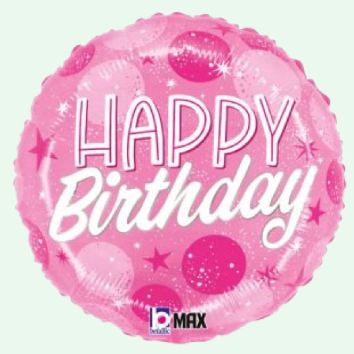 18" Foil Balloon Pink Happy Birthday Circles (43) image 0