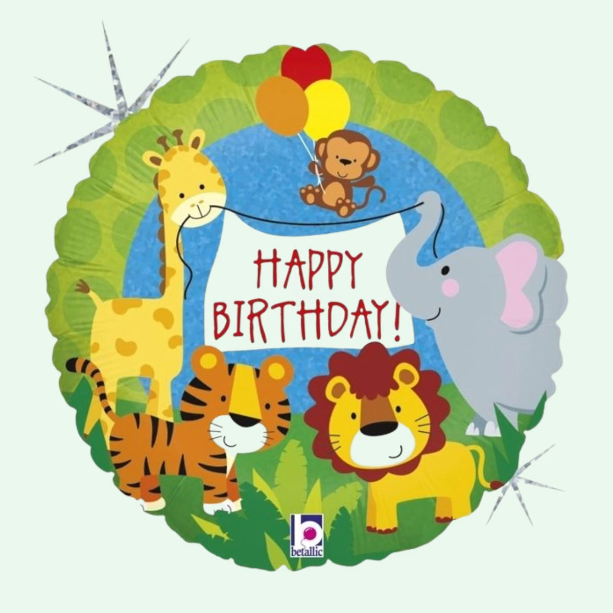 Happy Birthday Jungle Theme 18" Foil Balloon (62) image 0