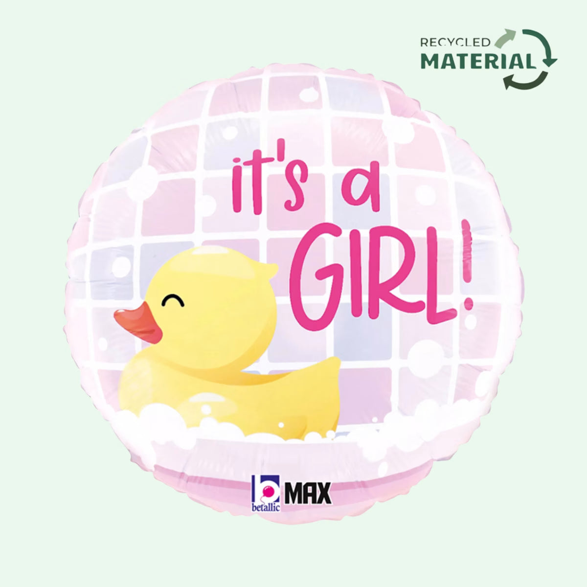 Grabo Foil Balloon Pink It's A Girl Rubber Duck 18" (18) image 0