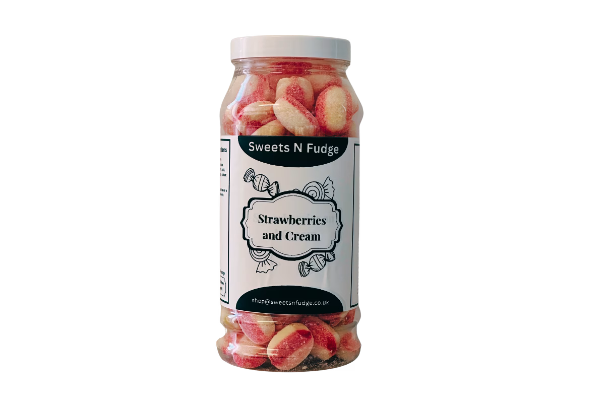 Strawberry and Cream Sweets in a Jar image 0