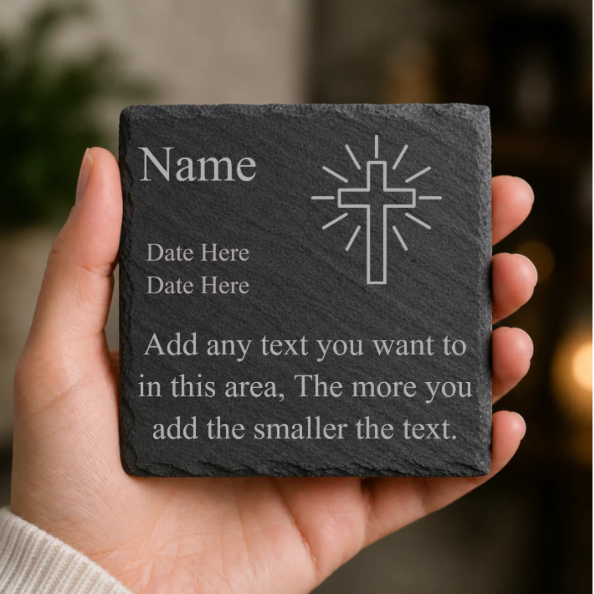 Slate Coaster Custom Text and Image Memorial