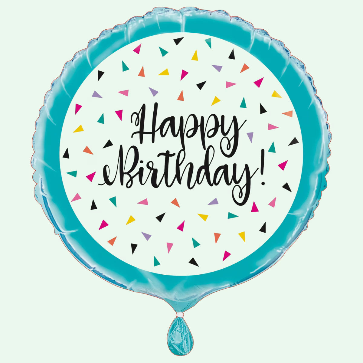 Triangle Confetti Birthday 18" Round Foil Balloon (55) image 0