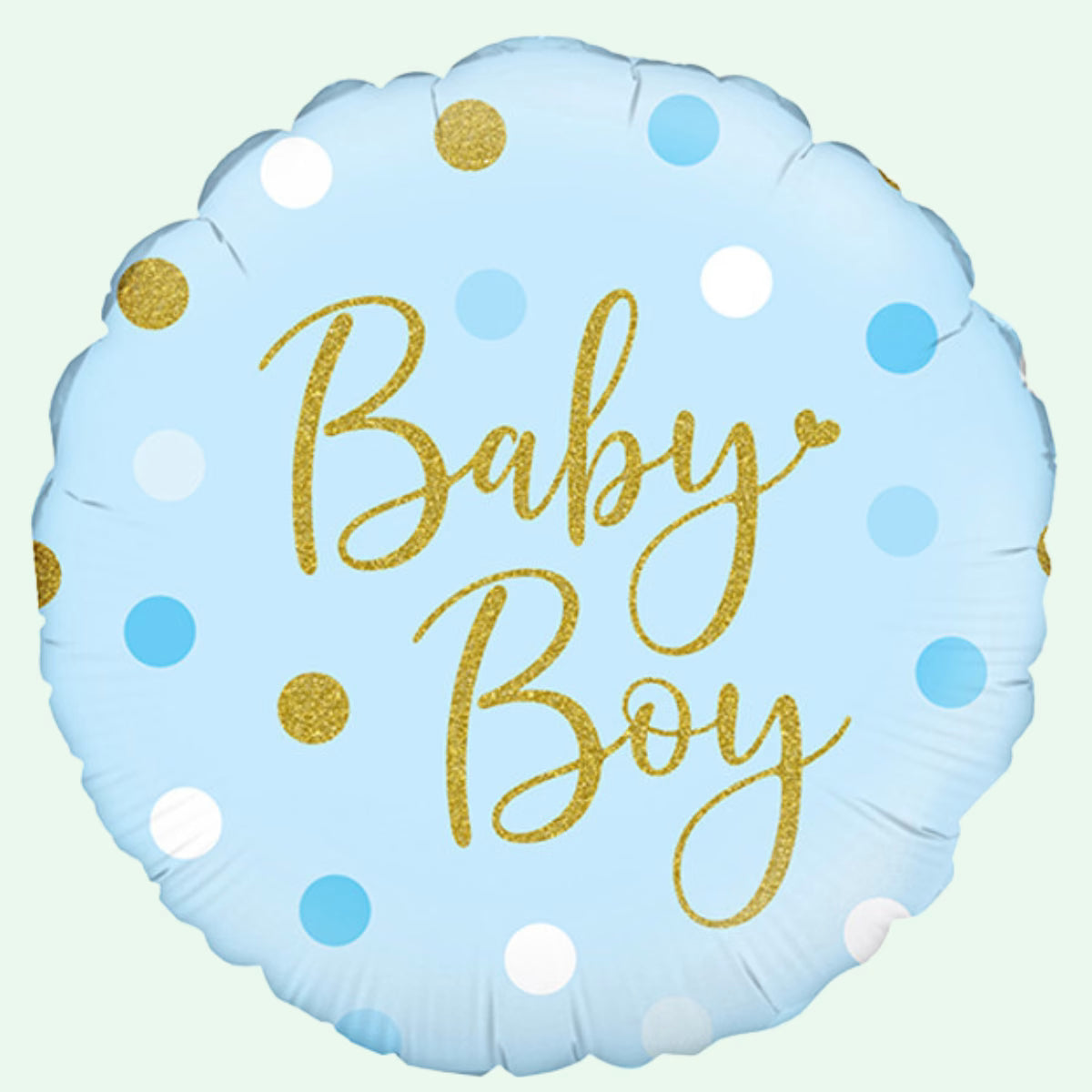 18 inch Baby Boy Blue Spots Holographic Foil Balloon (17) image 0