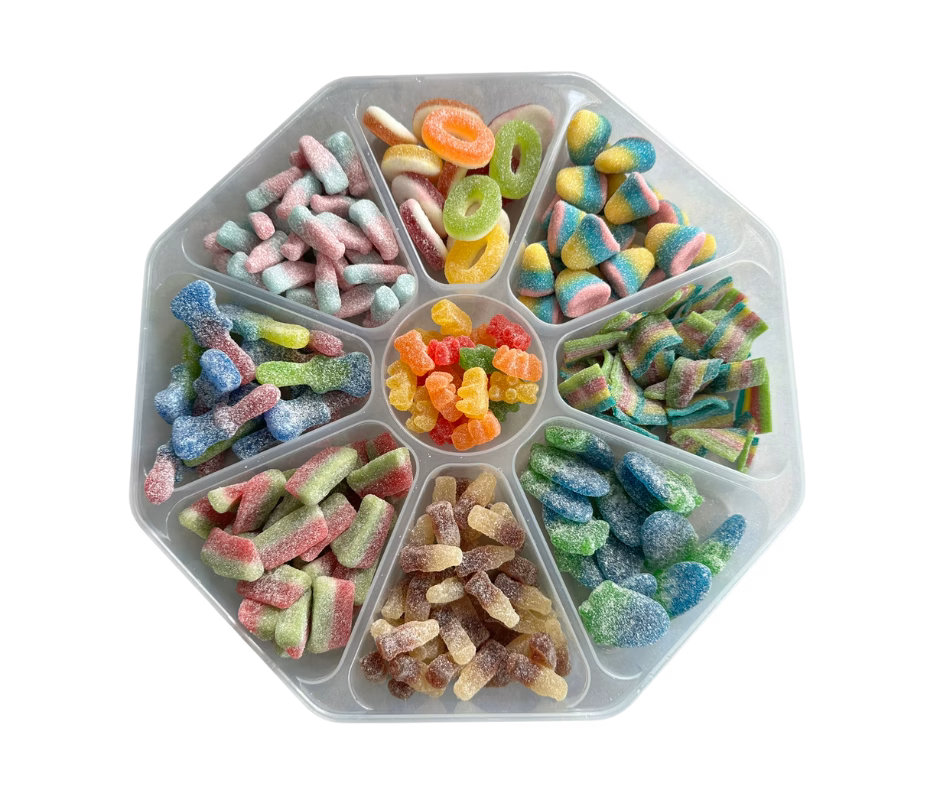 Fizzy Platter of Mixed Sweets Ready to go. image 0