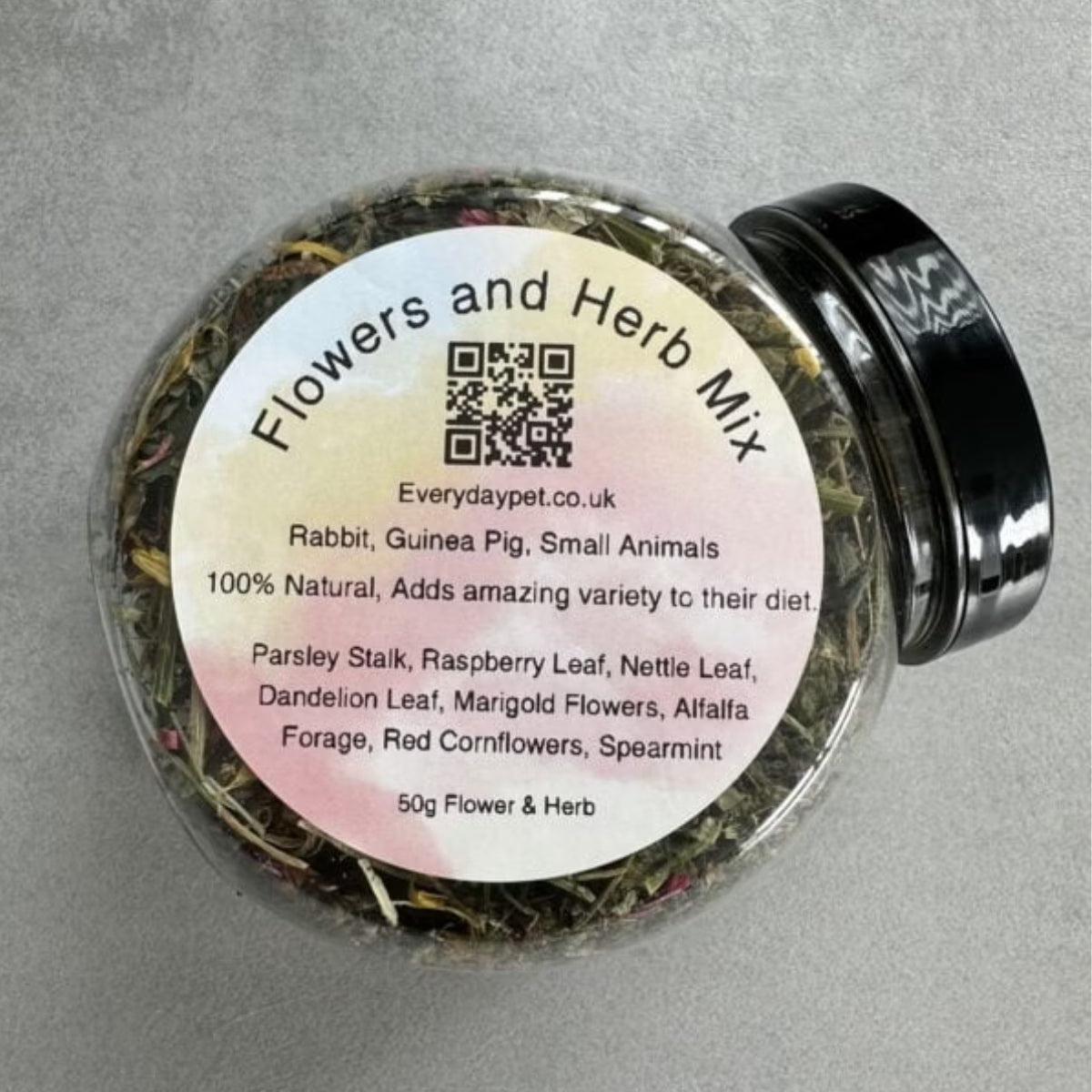 Flowers & Herb Mix Small Pet Treats in a Jar 50g image 0