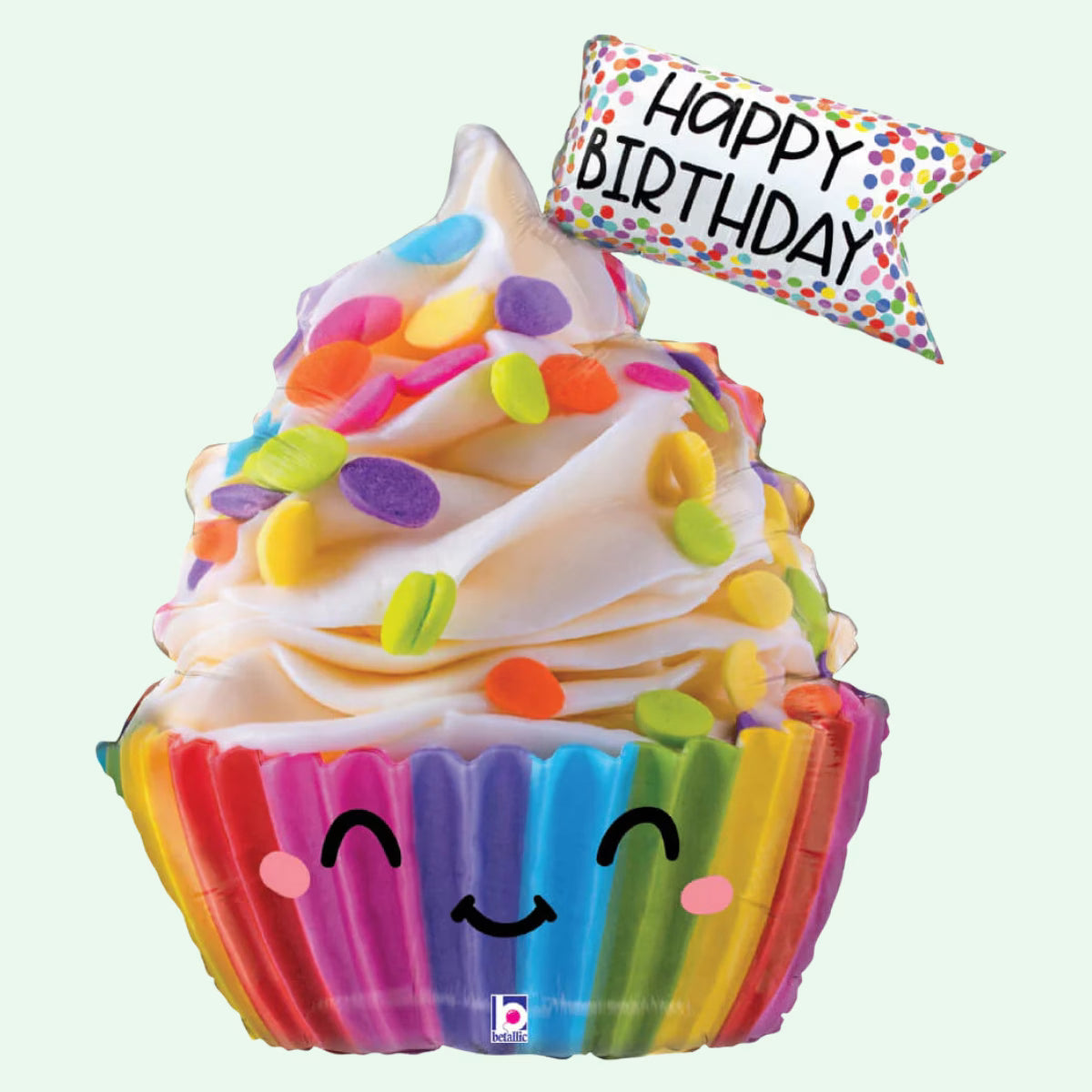 Cupcake Happy Birthday Foil Supershape 31" Large (88) image 0