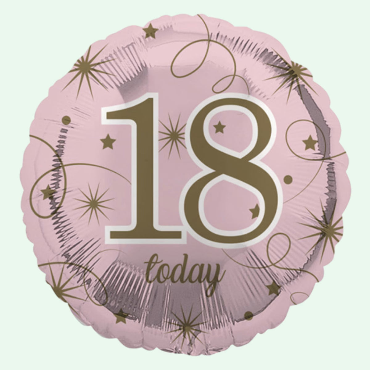 18 Today Pink & Gold Stars Foil Balloon 18" Round (31) image 0