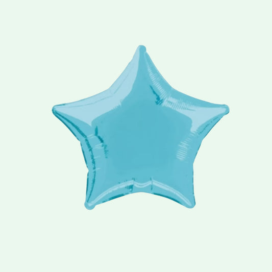 Single 20" Baby Blue Star Shaped Foil Balloon (3) image 0