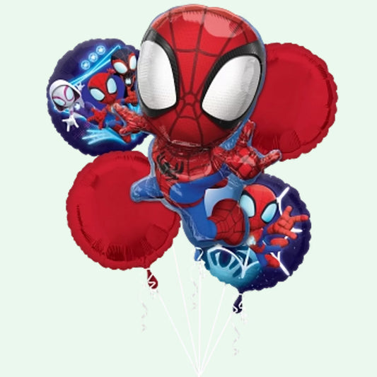 Spidey Marvel Bouquet 5 Balloons Filled (93) image 0