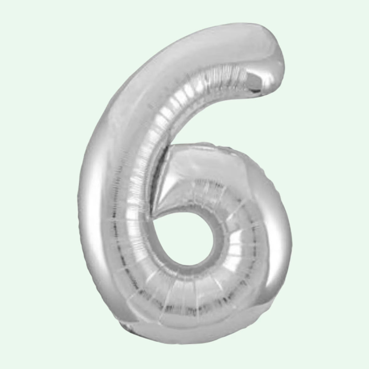 Unique Foil Balloon Silver 34" Number 6 (12) image 0
