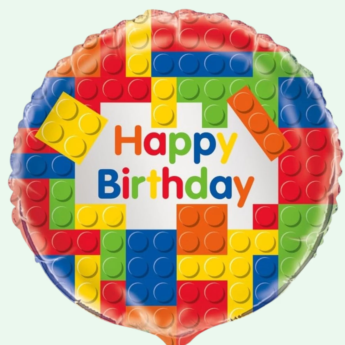 Happy Birthday Foil Balloon 18" Lego Blocks (66) image 0