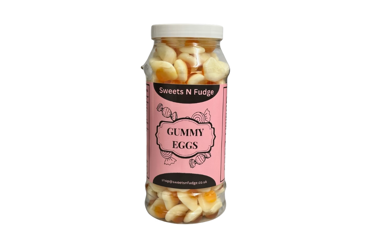 Gummy Fried Eggs in a Jar image 0