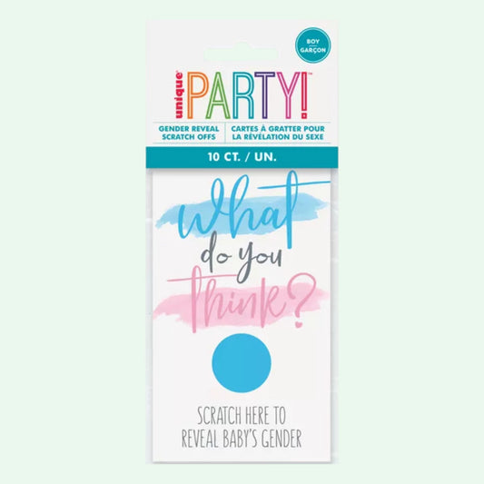 Gender Reveal Scratch Cards Party Game 10pk - Boy image 0