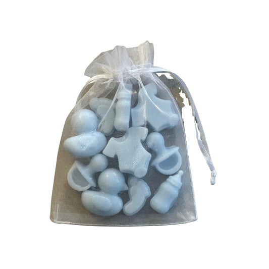 Baby Shower Wax Melts Organza bag Mixed Boy Melts x 10 (Choose Scent), image 0