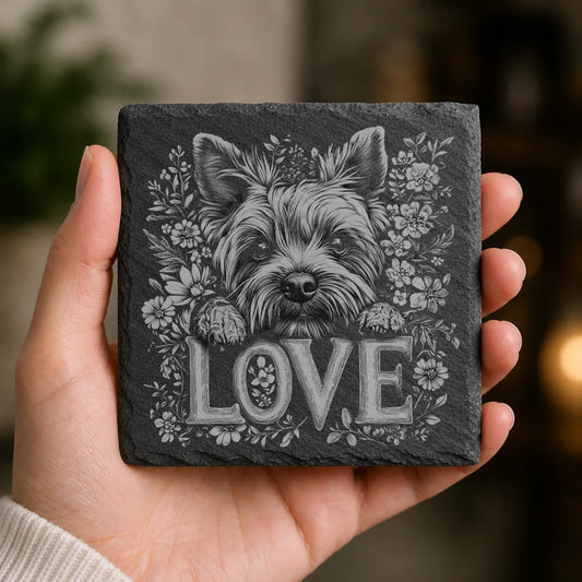 Slate Coaster Engraved Dog Love 61 (Copy) image 0