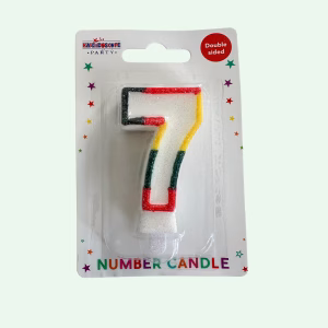 Candle Number 7 Rainbow (about 7cm tall)