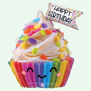 Cupcake Happy Birthday Foil Supershape 31" Large (88)