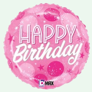 18" Foil Balloon Pink Happy Birthday Circles (43)