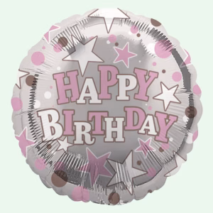 18 inch Happy Birthday Pink Stars Foil Balloon (44)