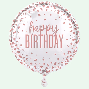 Rose Gold Confetti Happy Birthday 18" Foil Balloon (46)