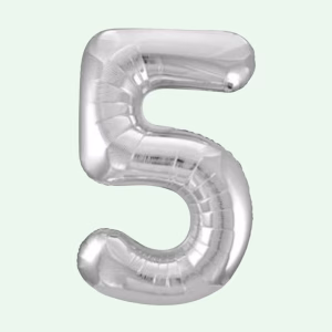 Unique Foil Balloon Silver 34" Number 5 (11)