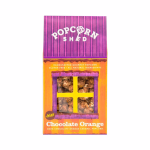 Vegan Chocolate Orange Gourmet Popcorn Snack Box 80g