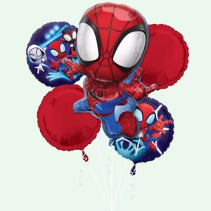 Spidey Marvel Bouquet 5 Balloons Filled (93)