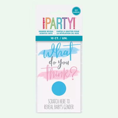Gender Reveal Scratch Cards Party Game 10pk - Boy